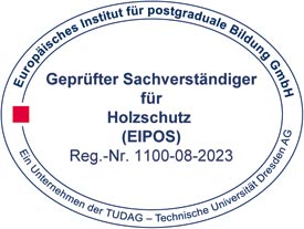Logo Geprüfter Sachverständiger für Holzschutz (EIPOS)